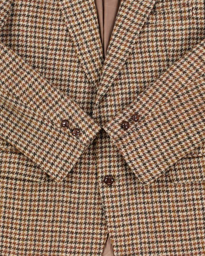 Vintage 1980s Harris Tweed Houndstooth Made In England Hand Woven Wool Blazer - L sold by Rokit product image thumbnail 4