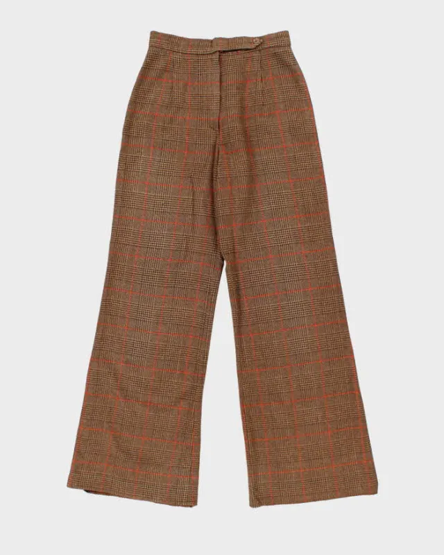 Vintage 1970s Pant Man Wool Blend Women's Flared Tweed Trousers - W26 L32 sold by Rokit
