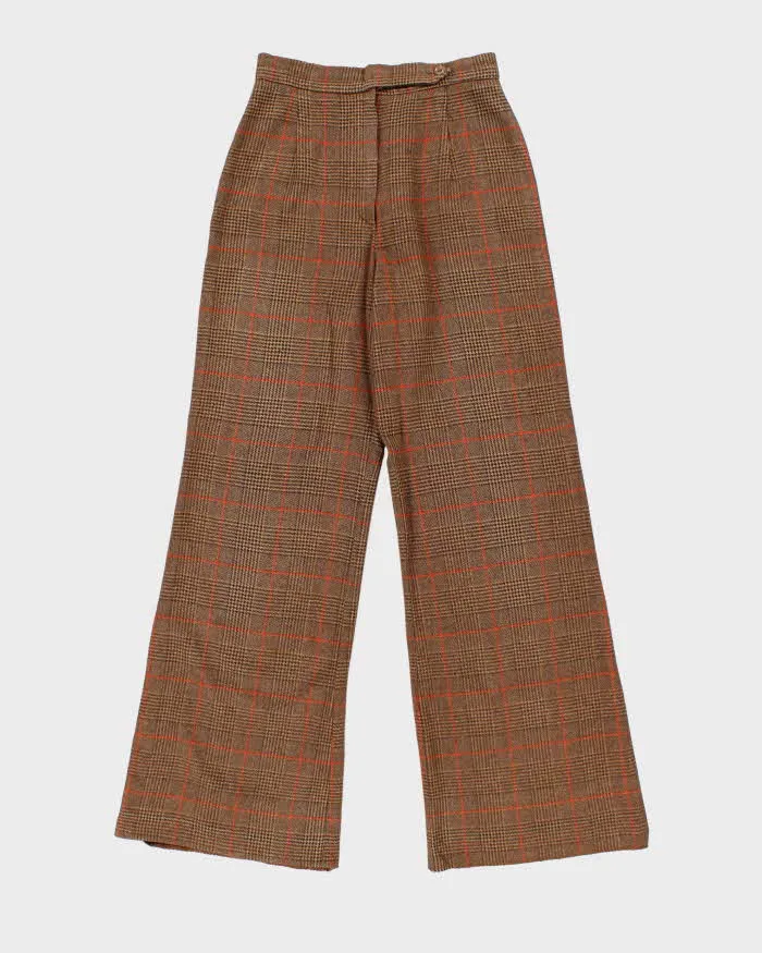 Vintage 1970s Pant Man Wool Blend Women's Flared Tweed Trousers - W26 L32 sold by Rokit