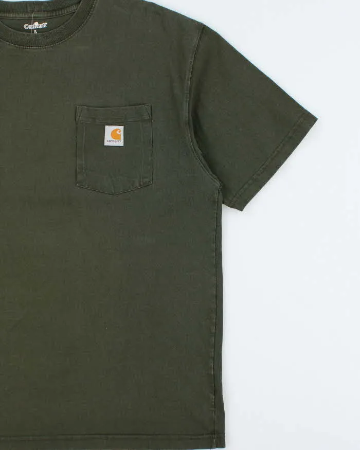 Vintage Carhartt Khaki Heavyweight Crewneck Pocket T-Shirt - L sold by Rokit product image thumbnail 3