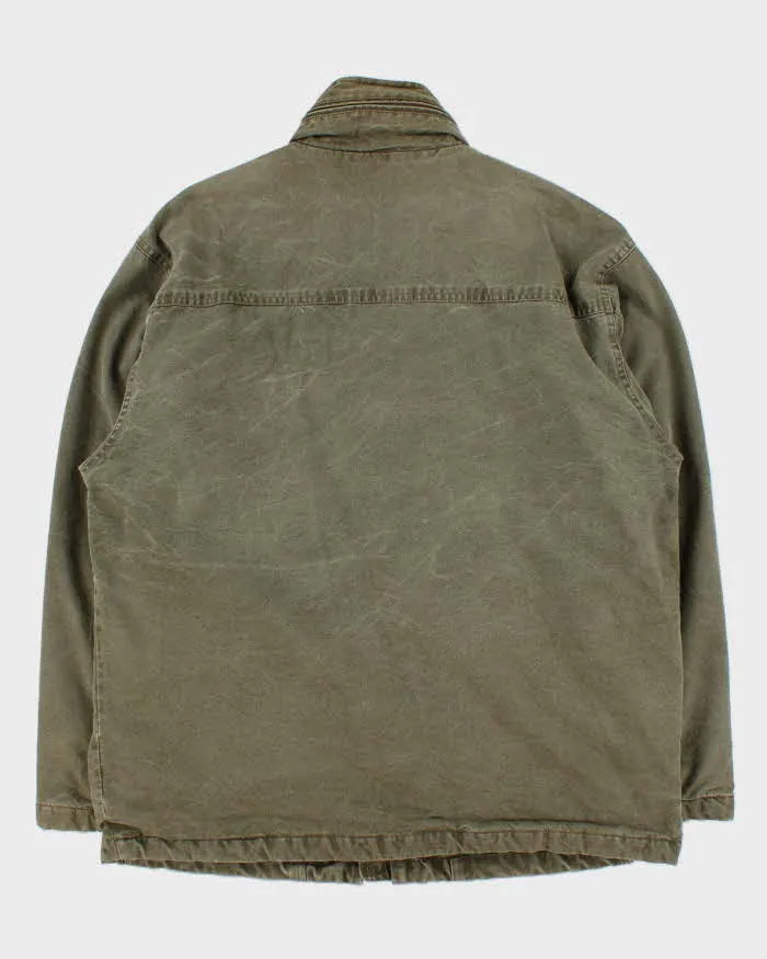Vintage 1990s Valentino Jeans Blanket Quilt Lined Khaki Chore Workwear Jacket - L sold by Rokit product image thumbnail 2