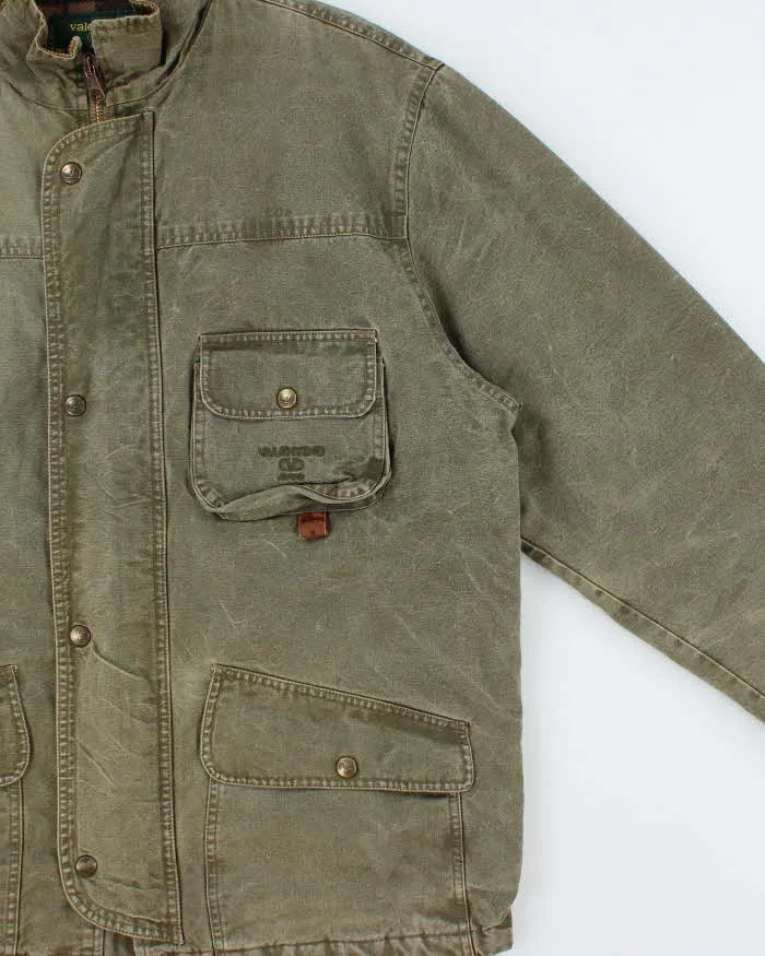Vintage 1990s Valentino Jeans Blanket Quilt Lined Khaki Chore Workwear Jacket - L sold by Rokit product image thumbnail 3