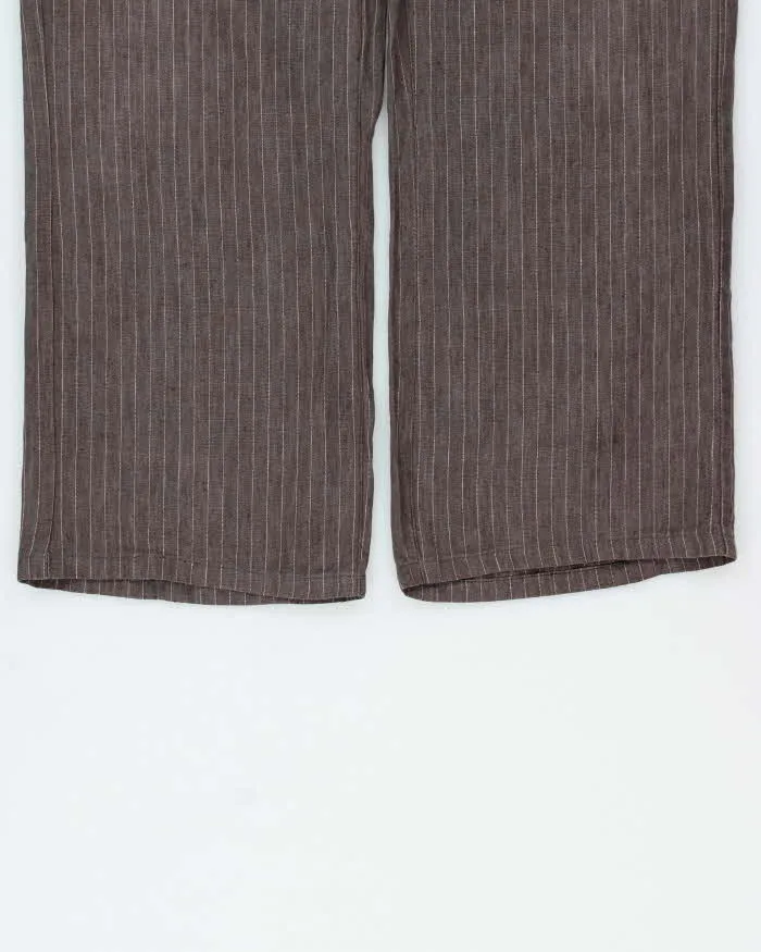 Vintage 1990s Hugo Boss Texas Linen Striped Straight Leg Trousers - W34 L28 sold by Rokit product image thumbnail 5
