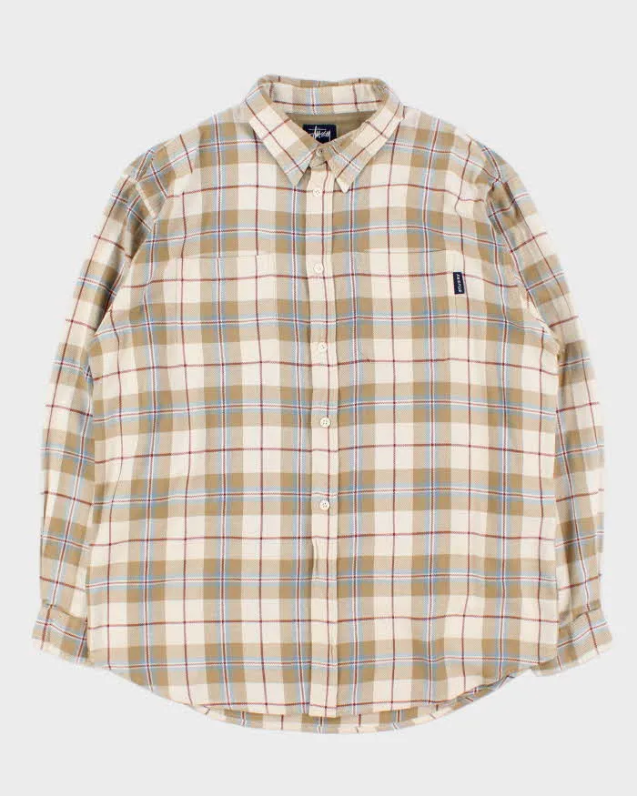 Vintage 1990s Stussy Plaid Long Sleeve Flannel Shirt - XL sold by Rokit