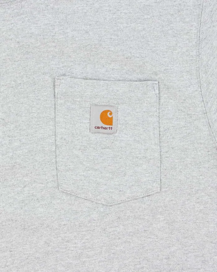 Vintage Carhartt Heavyweight Marl Grey Loose Fit Crewneck Pocket T-Shirt - L sold by Rokit product image thumbnail 4