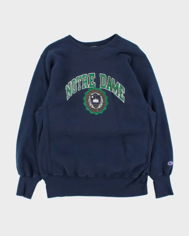 Vintage 1990s Champion Reverse Weave Notre Dame Crewneck Sweatshirt - L sold by Rokit