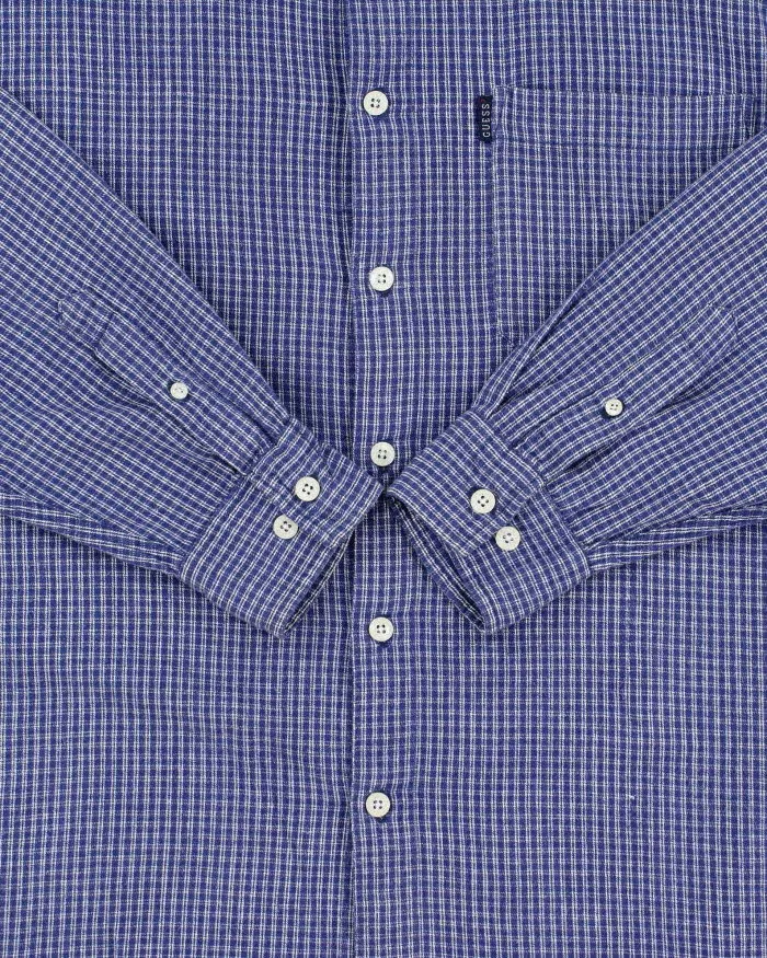 Vintage 1990s Guess Jeans Checked Long Sleeve Flannel Shirt - L sold by Rokit product image thumbnail 4