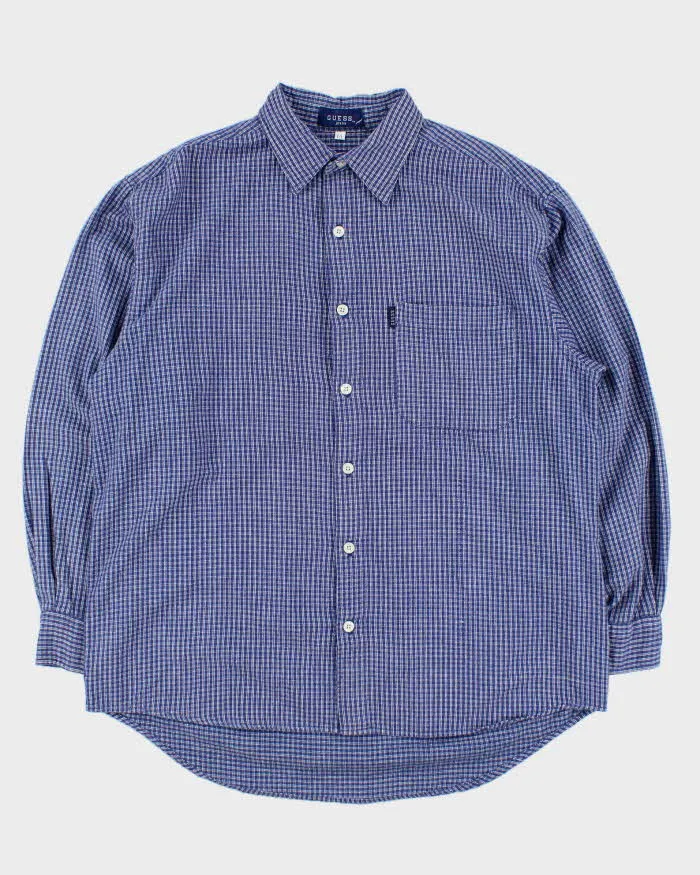 Vintage 1990s Guess Jeans Checked Long Sleeve Flannel Shirt - L sold by Rokit