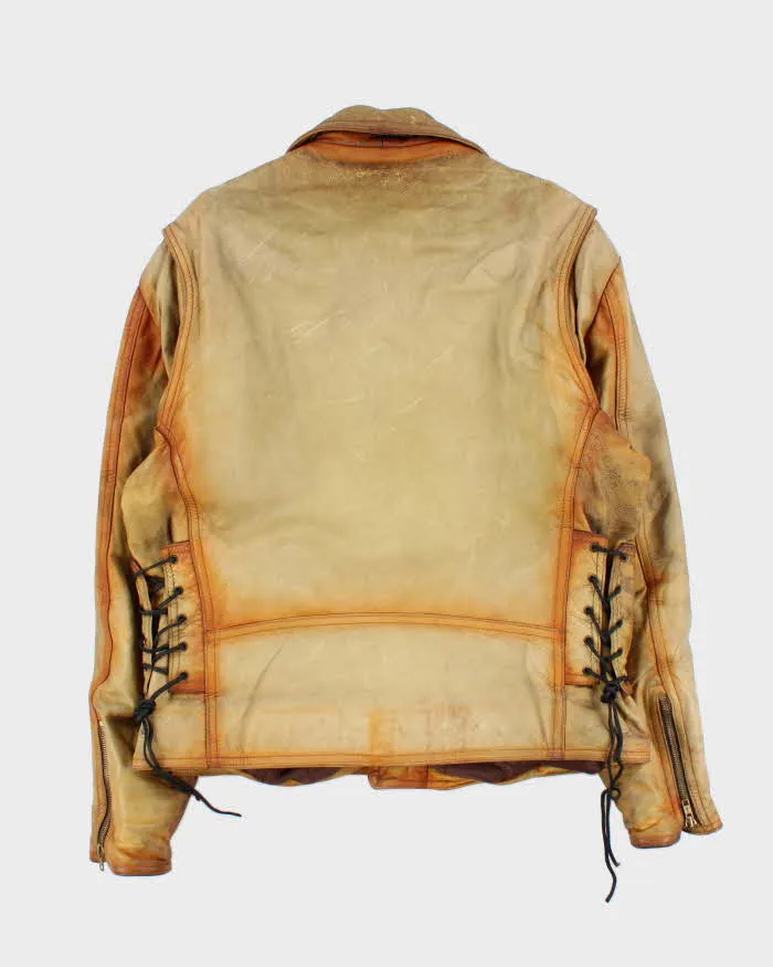 Vintage 1980s The Leather Ranch Distressed Rust Style Laced Classic Biker Jacket - XL sold by Rokit product image thumbnail 2