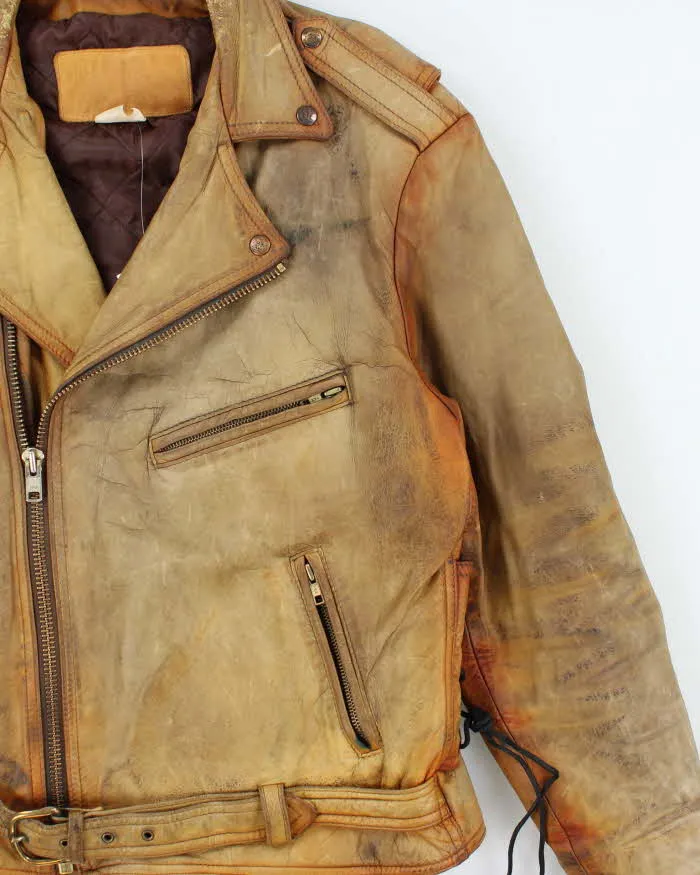 Vintage 1980s The Leather Ranch Distressed Rust Style Laced Classic Biker Jacket - XL sold by Rokit product image thumbnail 3