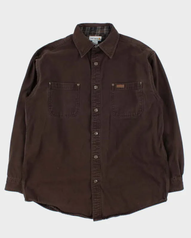 Vintage Carhartt Flannel Lined Heavyweight Workwear Over Shirt - L sold by Rokit