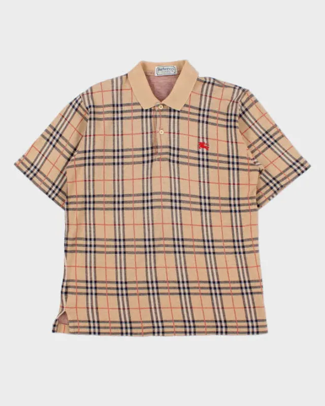 Vintage 1990s Burberry Novacheck Short Sleeve Polo Shirt - L made by Burberry
