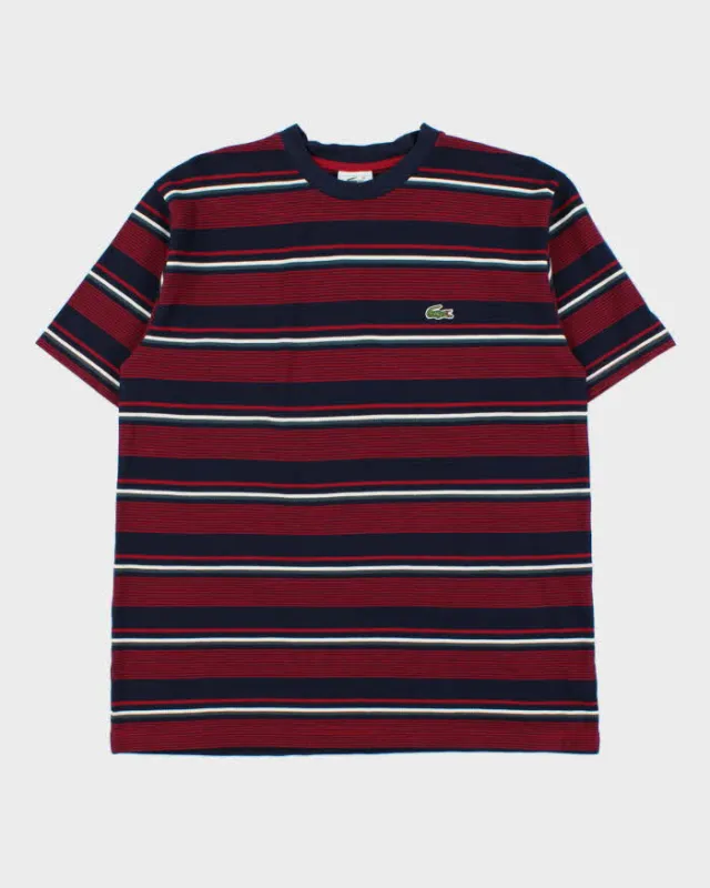 Vintage Y2K 00s Lacoste Striped Heavyweight Crewneck T-Shirt - M sold by Rokit