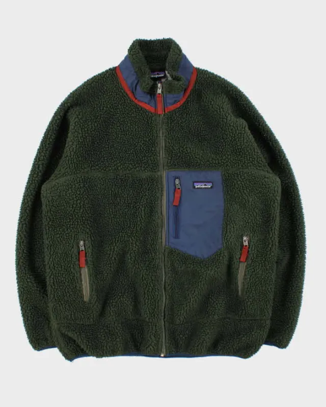 Vintage Patagonia Classic Retro-X Dark Green Full-Zip Sherpa Fleece - XL sold by Rokit