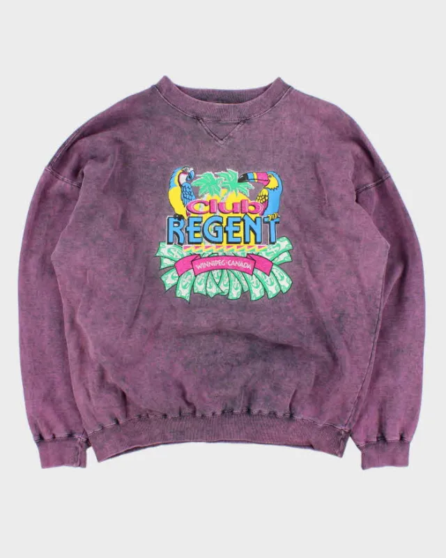 Vintage 1990s Club Regent Acid Wash Crewneck Sweatshirt - L sold by Rokit