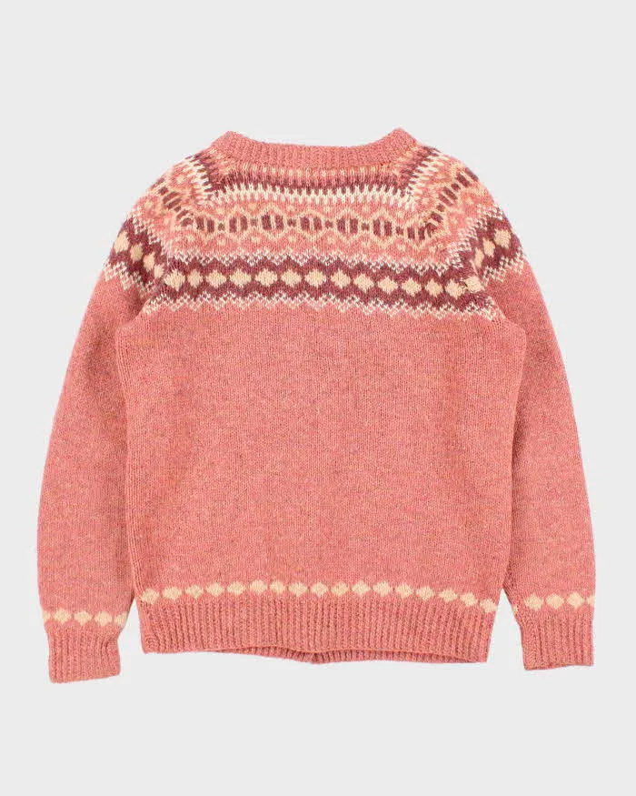 Vintage 1970s Cottage Craft Fair Isle Wool Women's Knit Cardigan - L sold by Rokit product image thumbnail 2