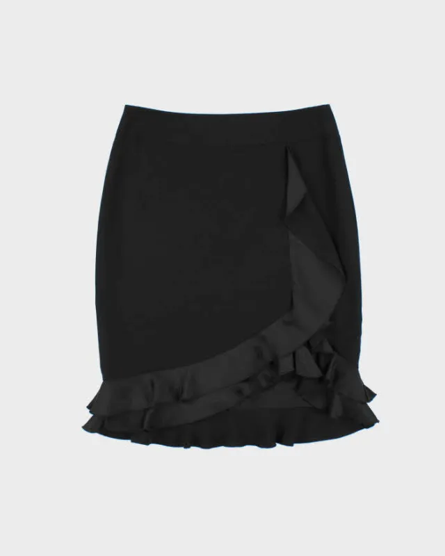 Vintage Y2k 00s Laura Ruffle Satin Hem Skirt - S sold by Rokit