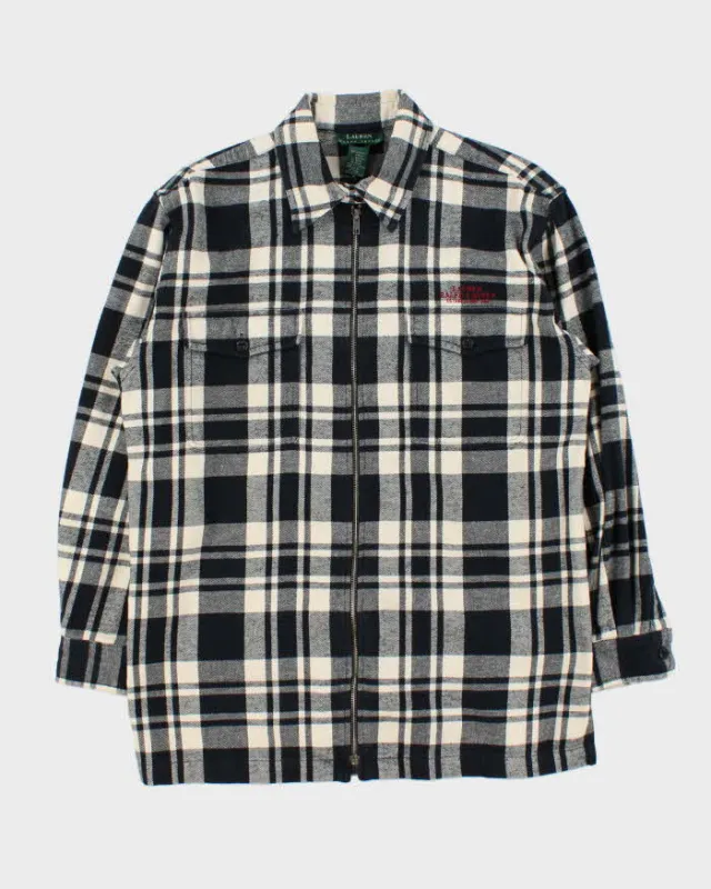 Vintage 90s Ralph Lauren Zip-up Flannel Shacket - M sold by Rokit