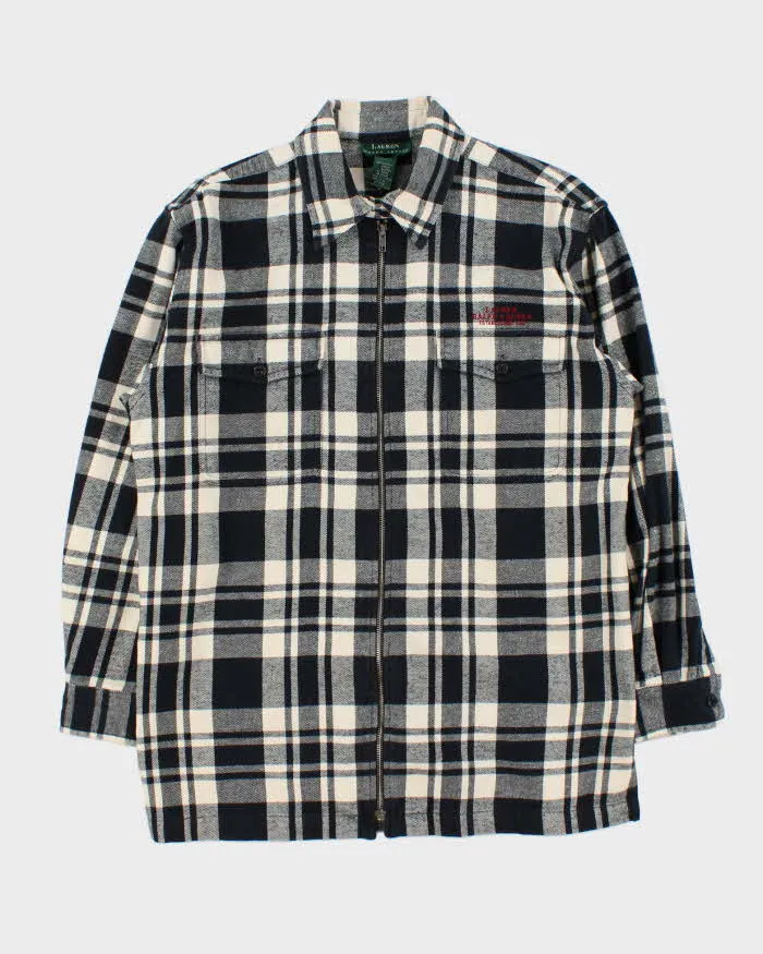 Vintage 90s Ralph Lauren Zip-up Flannel Shacket - M sold by Rokit
