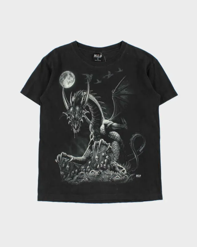 Vintage 1990s Wild Single Stitch Dragon Crewneck T-Shirt - M sold by Rokit