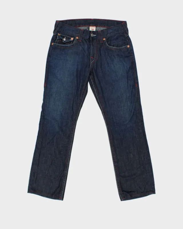 Vintage True Religion Straight Flap Indigo Tonal Denim Jeans - W34 L30 sold by Rokit