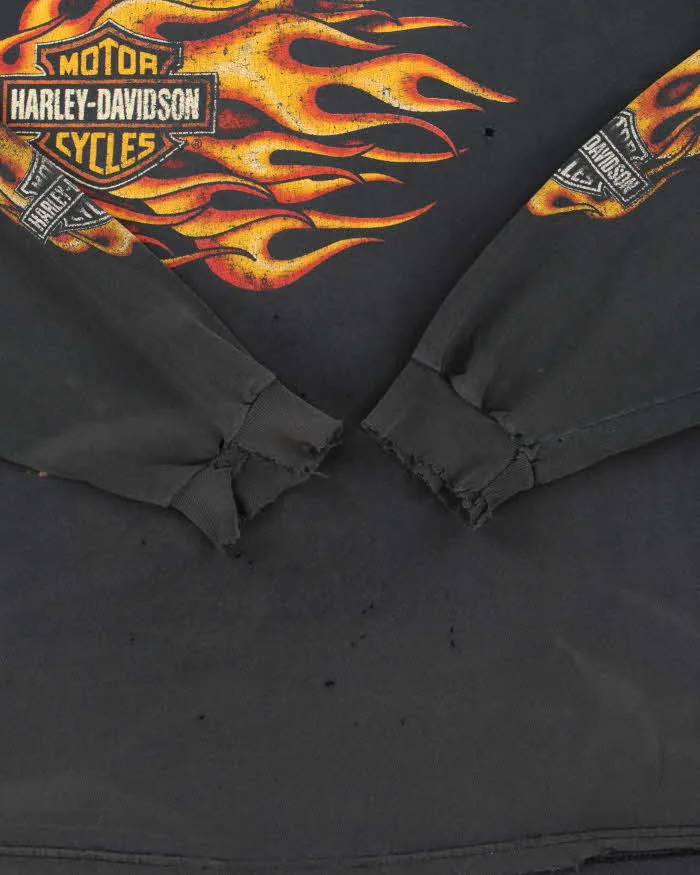 Vintage Y2K 00s Harley Davidson Trev Deeley Faded Flame Distressed Long Sleeve Crewneck T-Shirt - XL sold by Rokit product image thumbnail 4