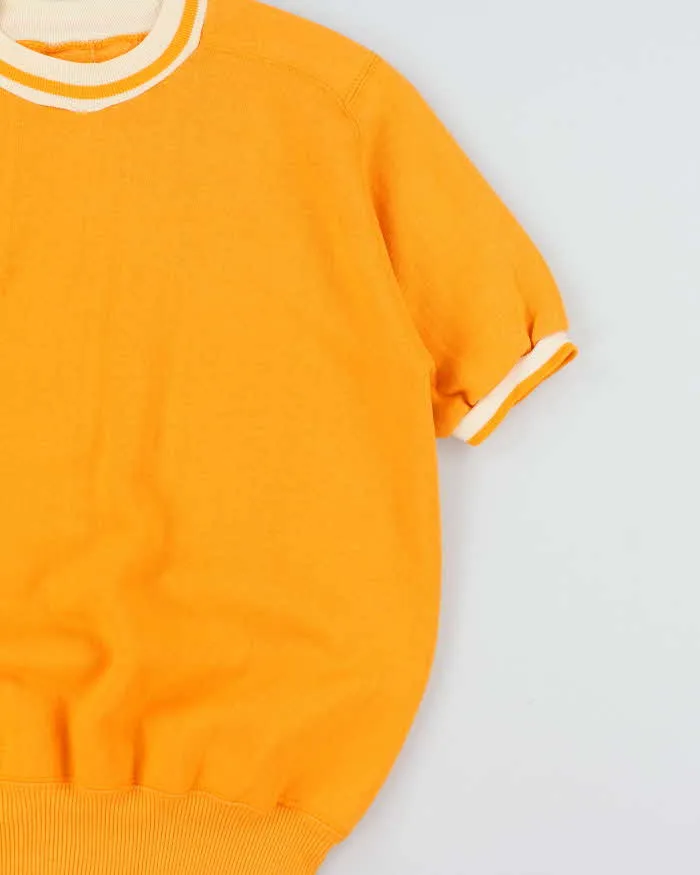 Vintage 1970s Pumpkin Orange Short Sleeve Crewneck Sweatshirt - L sold by Rokit product image thumbnail 3