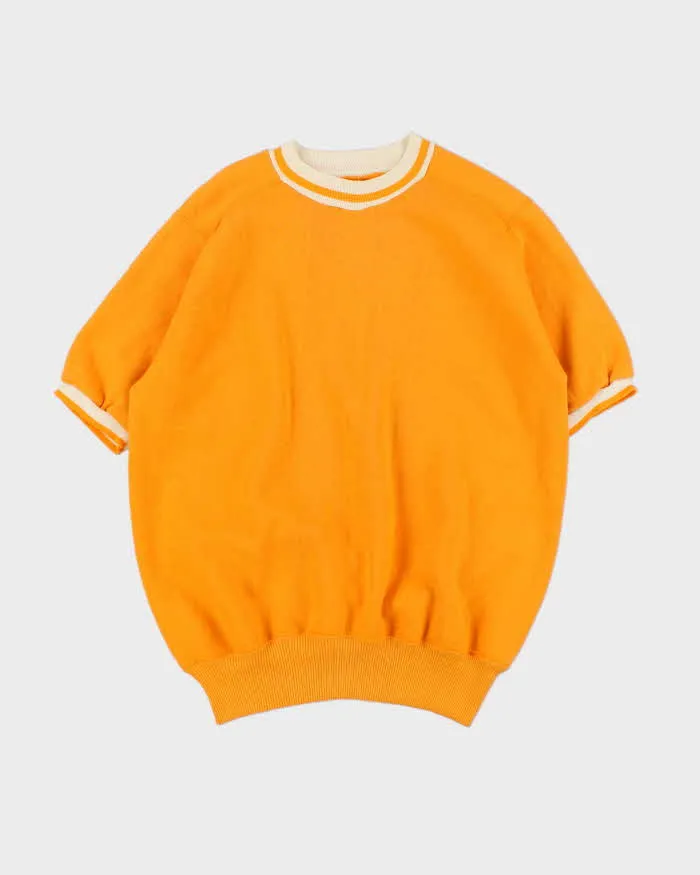 Vintage 1970s Pumpkin Orange Short Sleeve Crewneck Sweatshirt - L sold by Rokit