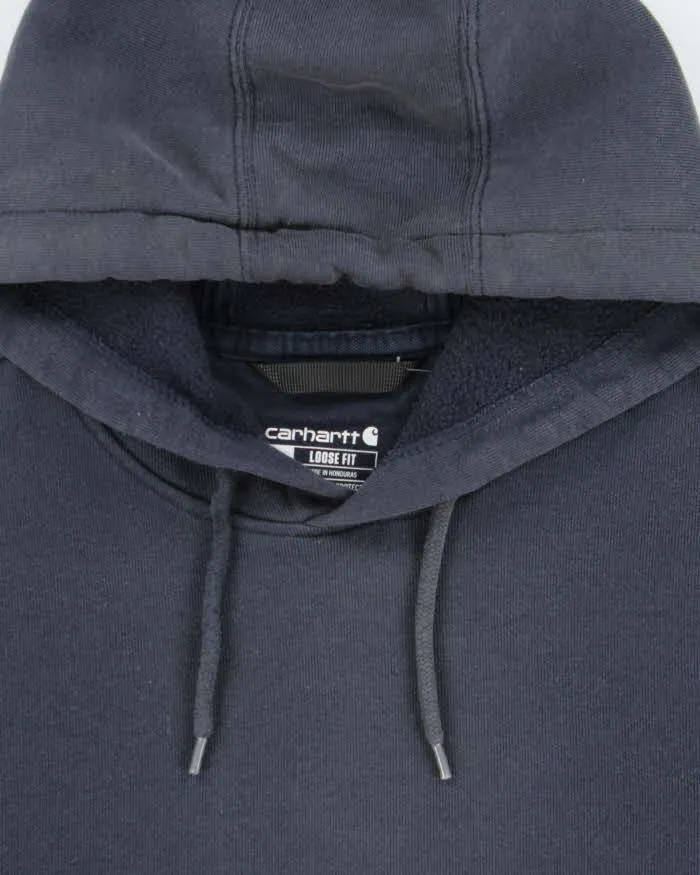 Vintage Carhartt Loose Fit Navy Logo Pullover Hoodie - L sold by Rokit product image thumbnail 5