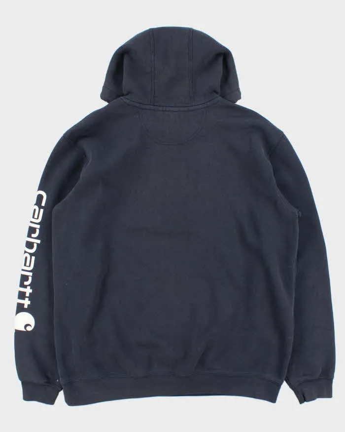 Vintage Carhartt Loose Fit Navy Logo Pullover Hoodie - L sold by Rokit product image thumbnail 2
