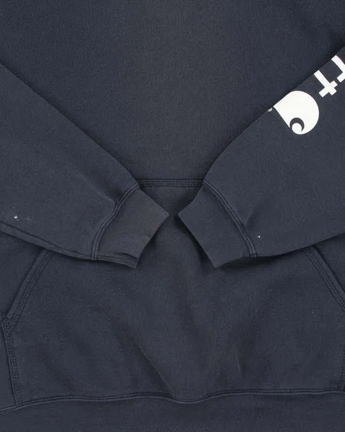 Vintage Carhartt Loose Fit Navy Logo Pullover Hoodie - L sold by Rokit product image thumbnail 4