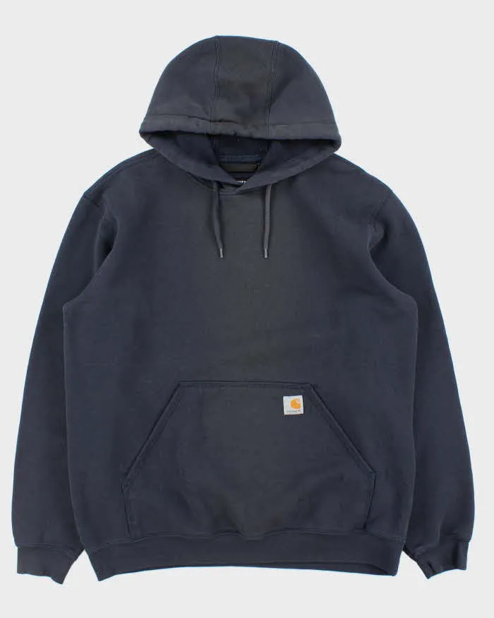Vintage Carhartt Loose Fit Navy Logo Pullover Hoodie - L sold by Rokit