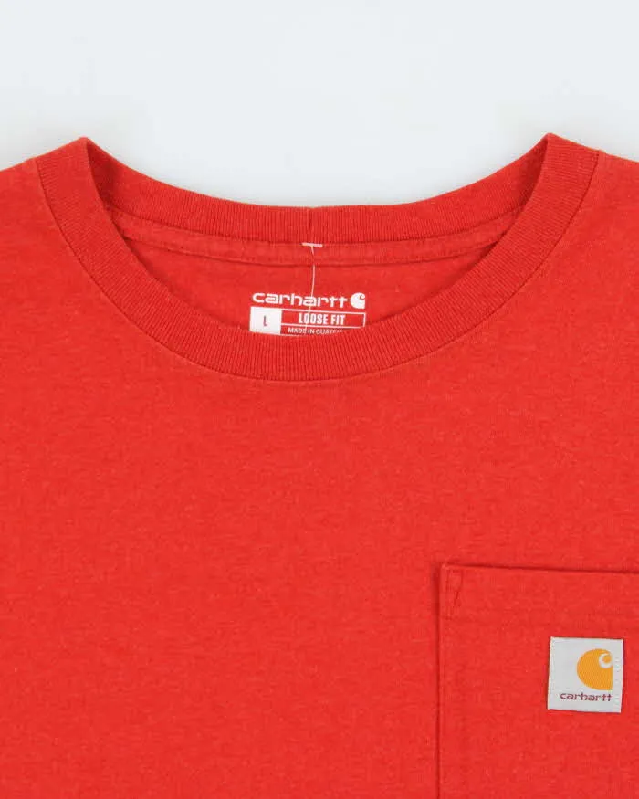 Vintage Carhartt Heavyweight Loose Fit Burnt Orange Crewneck Pocket T-Shirt - L sold by Rokit product image thumbnail 5