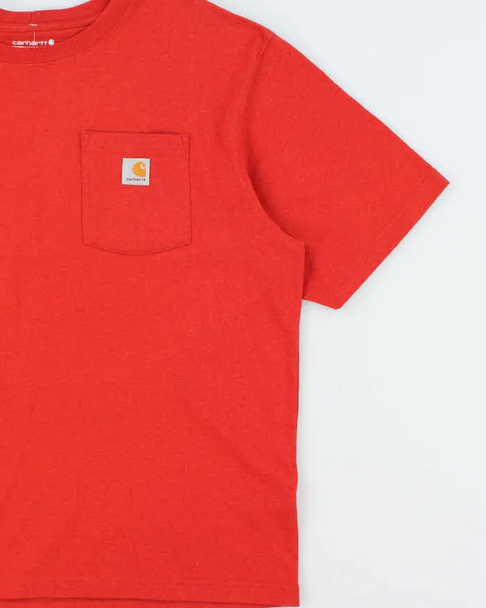 Vintage Carhartt Heavyweight Loose Fit Burnt Orange Crewneck Pocket T-Shirt - L sold by Rokit product image thumbnail 3