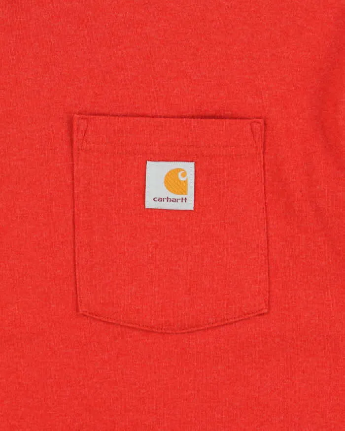 Vintage Carhartt Heavyweight Loose Fit Burnt Orange Crewneck Pocket T-Shirt - L sold by Rokit product image thumbnail 4