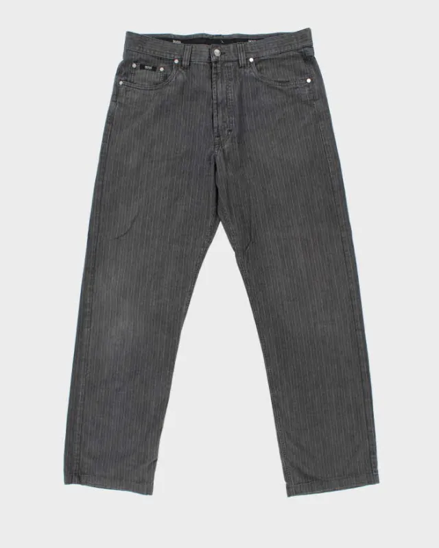 Vintage 1990s Hugo Boss Alabama Striped Straight Leg Trousers - W36 L31 made by Hugo Boss