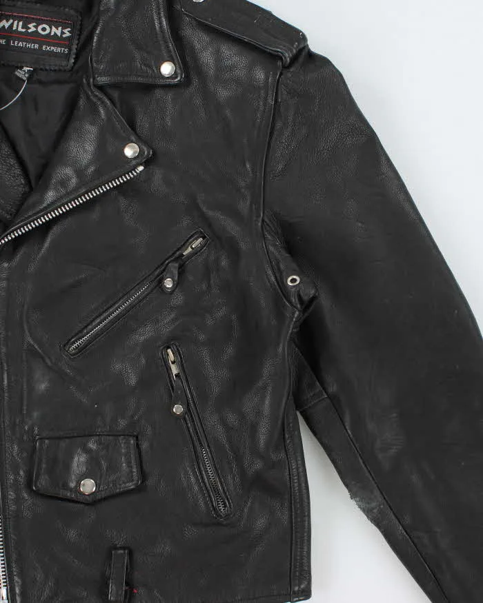 Vintage 1990s Wilsons Classic Leather Biker Jacket - M sold by Rokit product image thumbnail 3