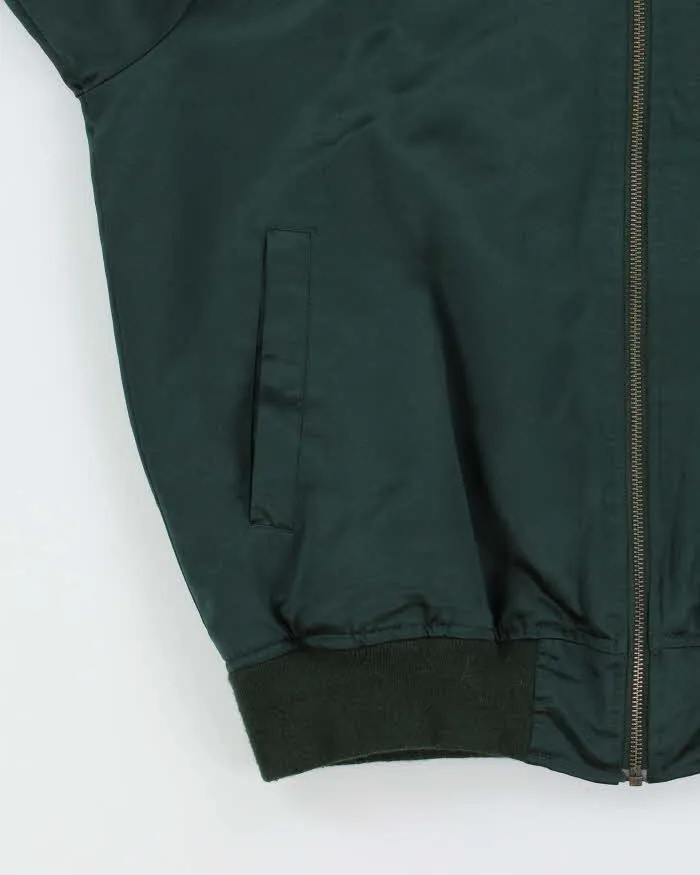 Vintage Stussy Emerald Green Quilt Lined Satin Varsity Bomber Jacket - L sold by Rokit product image thumbnail 4