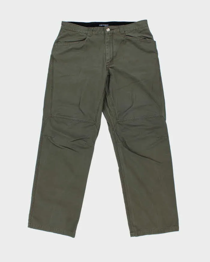 Vintage Arc'teryx Khaki Wide Leg Tech Trousers - W34 L32 sold by Rokit