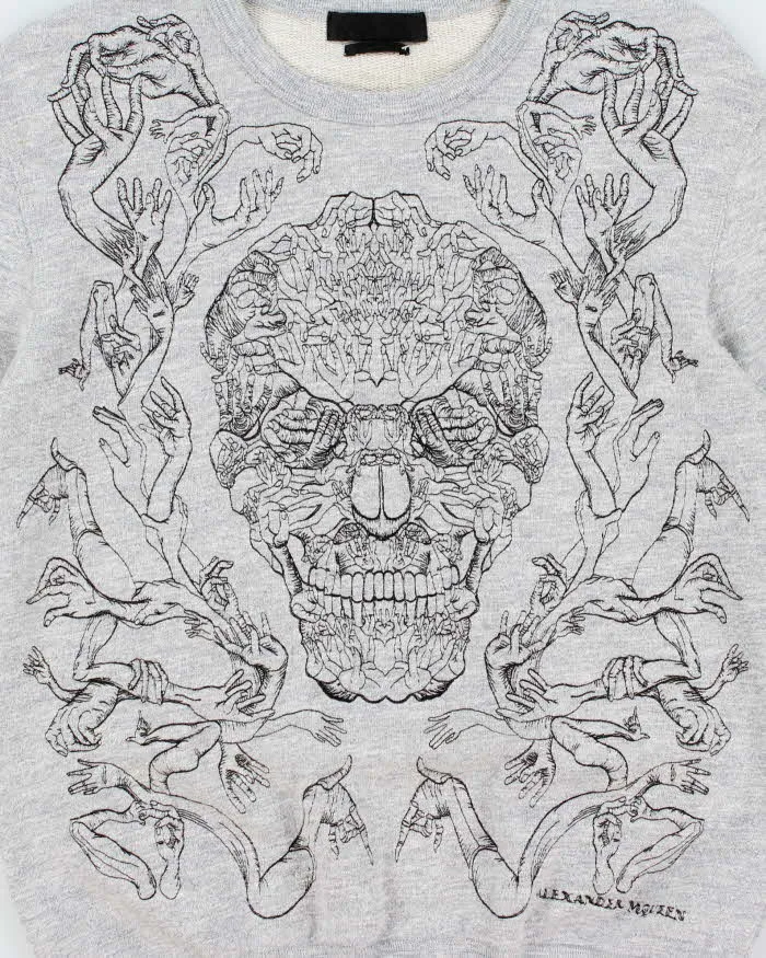 Vintage Alexander Mcqueen Embroidered Hand Skull Crewneck Sweatshirt - M sold by Rokit product image thumbnail 4