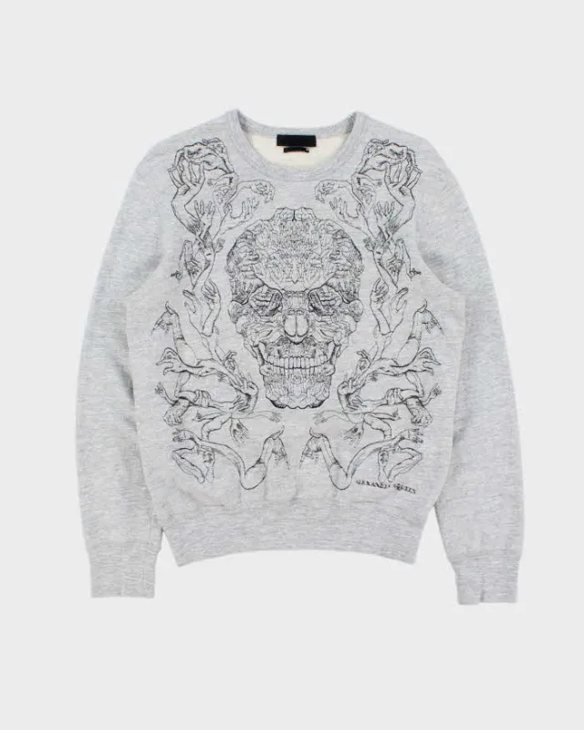 Vintage Alexander Mcqueen Embroidered Hand Skull Crewneck Sweatshirt - M made by Alexander McQueen