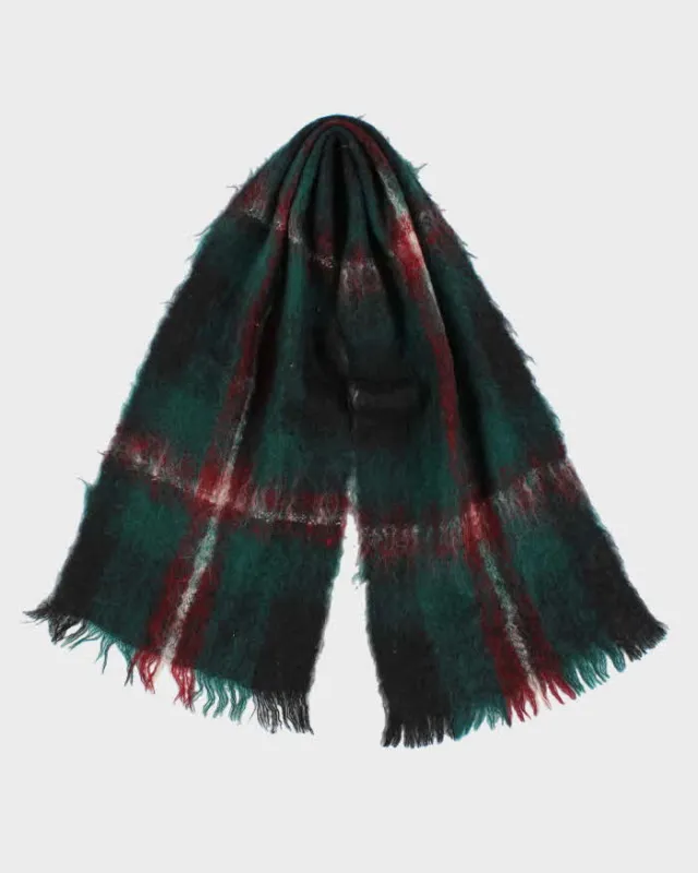 Vintage 1980s Haxap Mohair Wool Tartan Scarf sold by Rokit