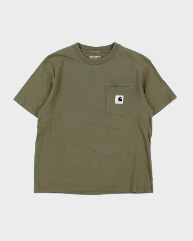Vintage Carhartt Khaki Crewneck Pocket T-Shirt - S sold by Rokit