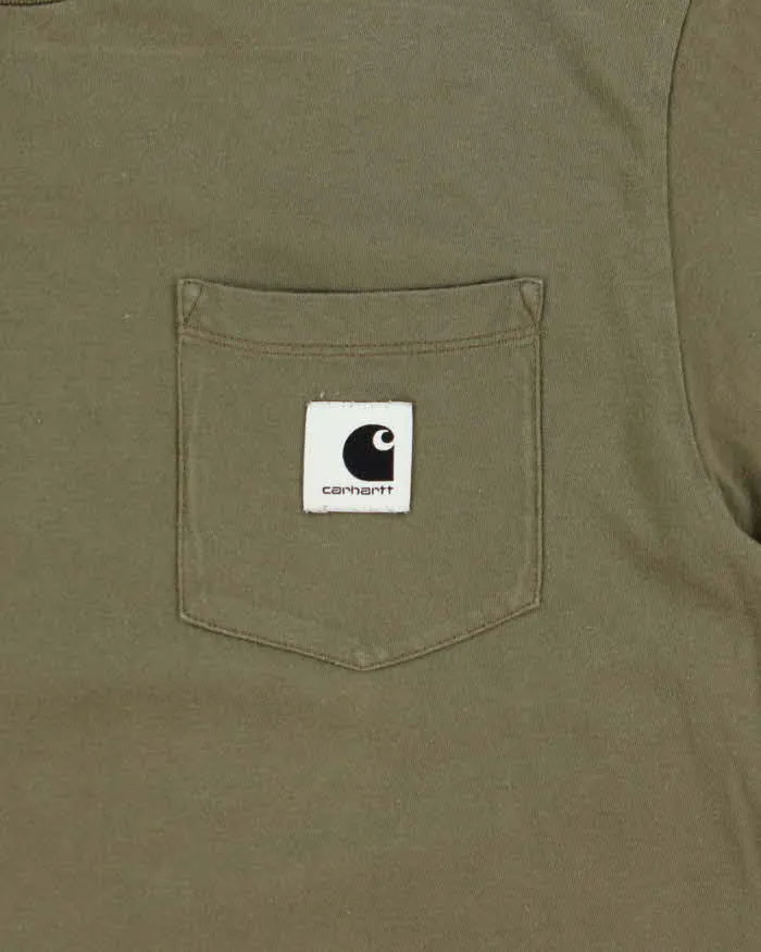 Vintage Carhartt Khaki Crewneck Pocket T-Shirt - S sold by Rokit product image thumbnail 4