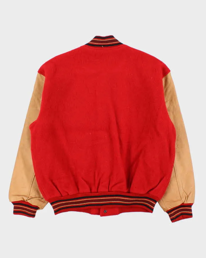 Vintage 1990s Batsu Japan B League Wool Leather Varsity Bomber Jacket - L sold by Rokit product image thumbnail 2