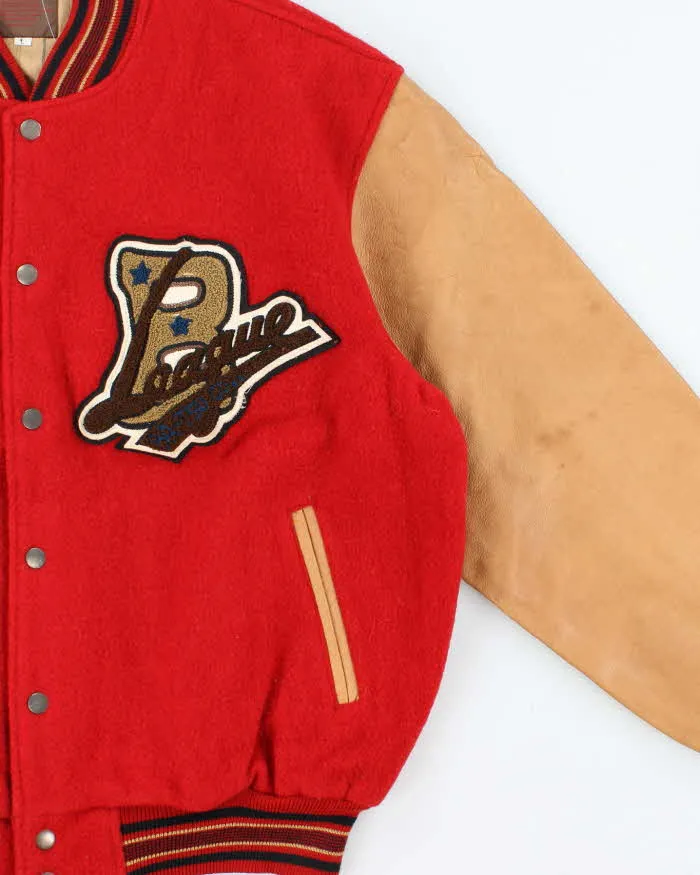 Vintage 1990s Batsu Japan B League Wool Leather Varsity Bomber Jacket - L sold by Rokit product image thumbnail 3