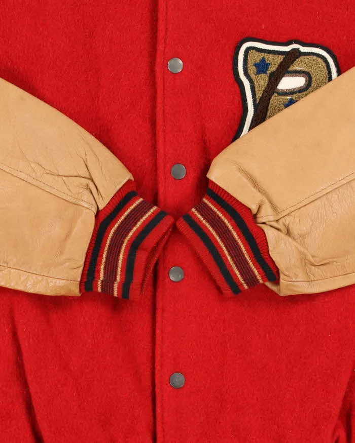 Vintage 1990s Batsu Japan B League Wool Leather Varsity Bomber Jacket - L sold by Rokit product image thumbnail 5