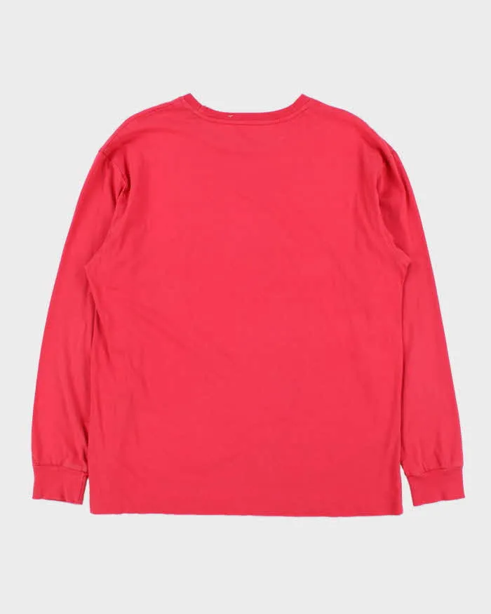 Vintage Polo Ralph Lauren Fuchsia Long Sleeve Crewneck T-Shirt - M sold by Rokit product image thumbnail 2