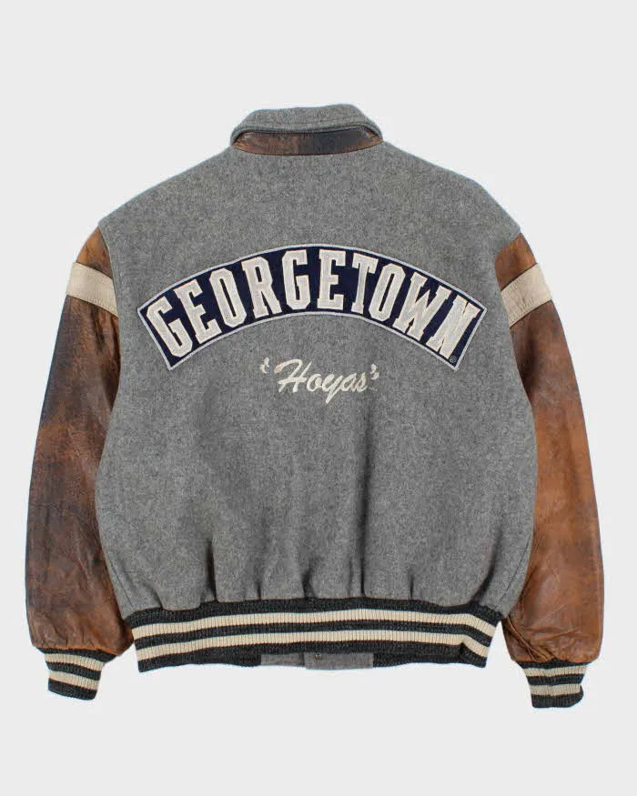 Vintage 1990s Cooper Collegiate George Town Hoyas Leather Wool Varsity Bomber Jacket - L sold by Rokit product image thumbnail 2