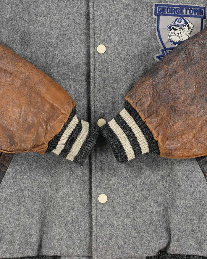 Vintage 1990s Cooper Collegiate George Town Hoyas Leather Wool Varsity Bomber Jacket - L sold by Rokit product image thumbnail 5